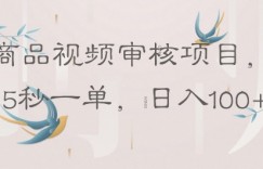 商品视频审核项目，15秒一单，日入100+