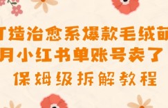 AI打造治愈系爆款毛绒萌物1个月卖了几w，保姆级项目拆解