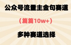 公众号流量主金句赛道，篇篇10w+，多种赛道选择