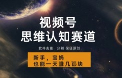 视频号新玩法，思维认知赛道，利用软件去重分割，轻松爆流量，新手宝妈一天轻松几张