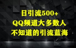 日引流500+，QQ频道大多数人不知道的引流蓝海