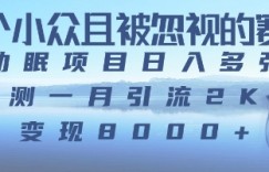 一个被严重低估的赛道，卖助眠教程日入三位数以上