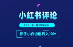 小红书留言评论：一条0.5元，每天复制粘贴，新手小白也能日入1张
