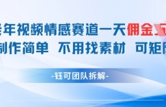 中老年情感赛道一天佣金多张 视频制作简单不用找素材 可矩阵操作
