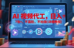 AI视频代工，日入7张+，不露脸，不拍摄(详细教程)
