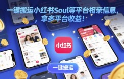 一键搬运小红书Soul等平台相亲信息，拿多平台收益!