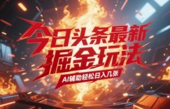 今日头条最新暴力掘金玩法，AI辅助轻松日入几张