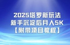 2025塔罗新玩法，新手沉淀后月入5K【附带项目教程】