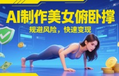 AI制作美女俯卧撑，规避风险，快速变现
