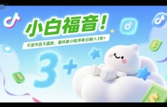 小白福音！不发作品不露脸，靠抖音小程序单日躺入3张+