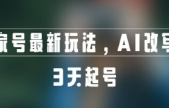 百家号最新玩法，AI改写，3天起号