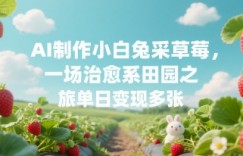 AI制作小白兔采草莓，一场治愈系田园之旅单日变现多张