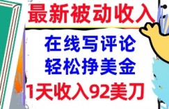 在线写评论，轻松挣美金，1天收入92刀，0门槛，最新的被动收入