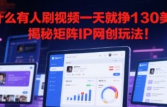 为什么有人刷视频一天就挣130美刀？揭秘矩阵IP网创玩法!