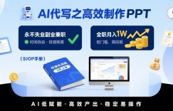AI代写之高效制作PPT，永不失业副业兼职，全职月入1W【SOP手册】