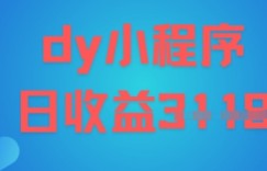 DY小程序玩法，日入多张，小白可做，操作简单