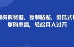 教辅资料赛道，复制粘贴，傻瓜式操作，复购率高，轻松月入过1W