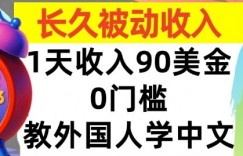 教外国人学中文，0门槛，1天收入90美刀，适合小白，长久被动收入