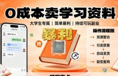 0成本卖学习资料，面向大学生，简单暴利，持续可玩