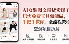 AI女装图文带货卖爆了，只需免费工具就能做，手把手教你，全流程教程