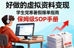 好做的虚拟资料变现，针对学生群体，寒暑假销量夸张【保姆级SOP手册】