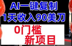 AI一键复制，1天收入90美刀，轻松挣美金，0门槛，适合新人和小白