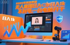 2025年淘宝带货，无人直播日入1k，不封号，一台电脑开干