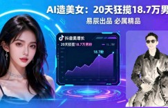 副业拆解：手把手教学用AI制作“氛围感”美女动图，在抖音引流男粉就这么简单