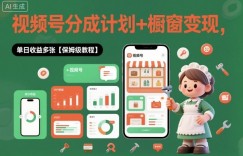 外面收费1980视频号分成计划+橱窗变现，单日收益多张【保姆级教程】