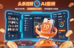 头条视频AI搬砖，每天10分钟，小白轻松月入1W+，可批量放大收益