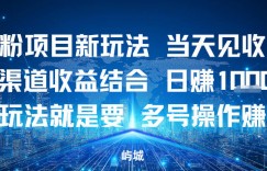 女粉项目新玩法当天见收益多渠道收益结合，日入多张，这个玩法就是要，多号操作賺得多