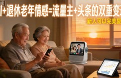 AI+退休老年情感=流量主+头条的双重变现，新人可以完美复刻