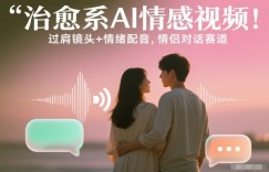 治愈系AI情感视频！过肩镜头+情绪配音，情侣对话赛道