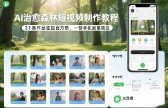 AI治愈森林短视频制作教程，21条作品狂揽百万赞，一部手机就能搞定