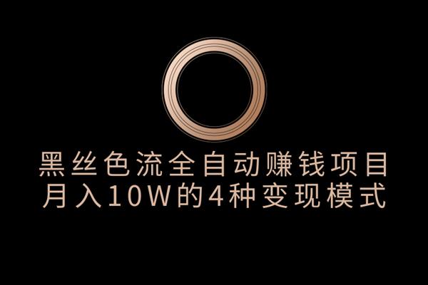 佐道副业特训营3:黑丝论坛色流全自动赚钱项目，月入10W的4种变现模式