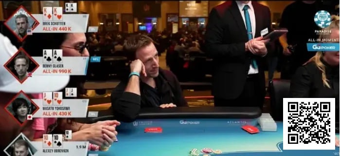 【EV扑克】四家全下!AA、KK、TT、同花,谁是最后赢家?